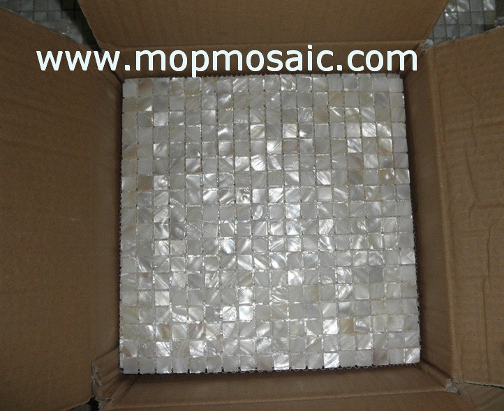 white color freshwater shell mosaic