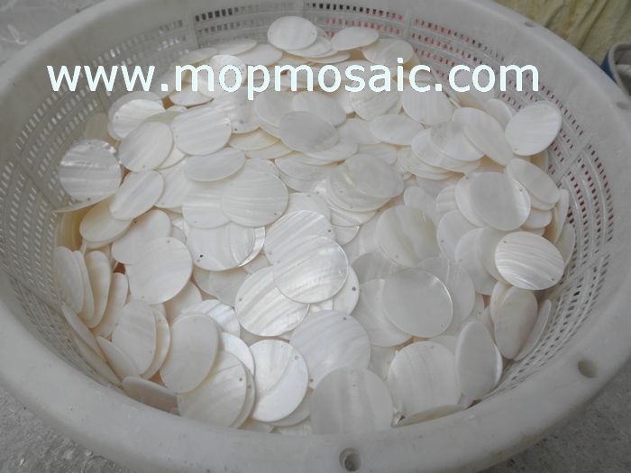 White shell chandelier accessory/shell circles