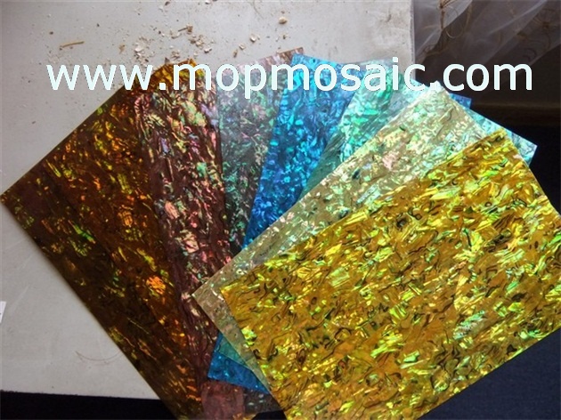 Dyed light golden paua shell paper