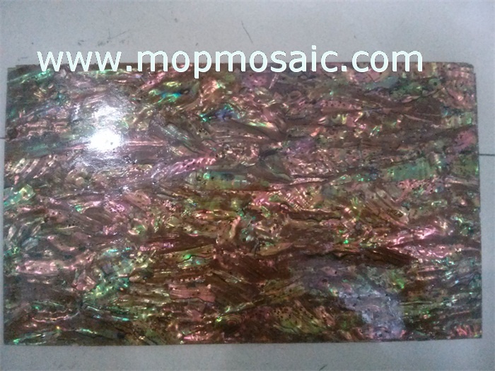 Dyed sienna abalone shell veneer