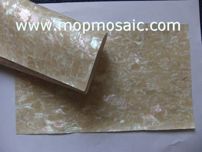 Flexible irregular korean abalone shell laminate