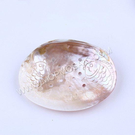Polished white chinese freshwater raw shells for soap dish usage